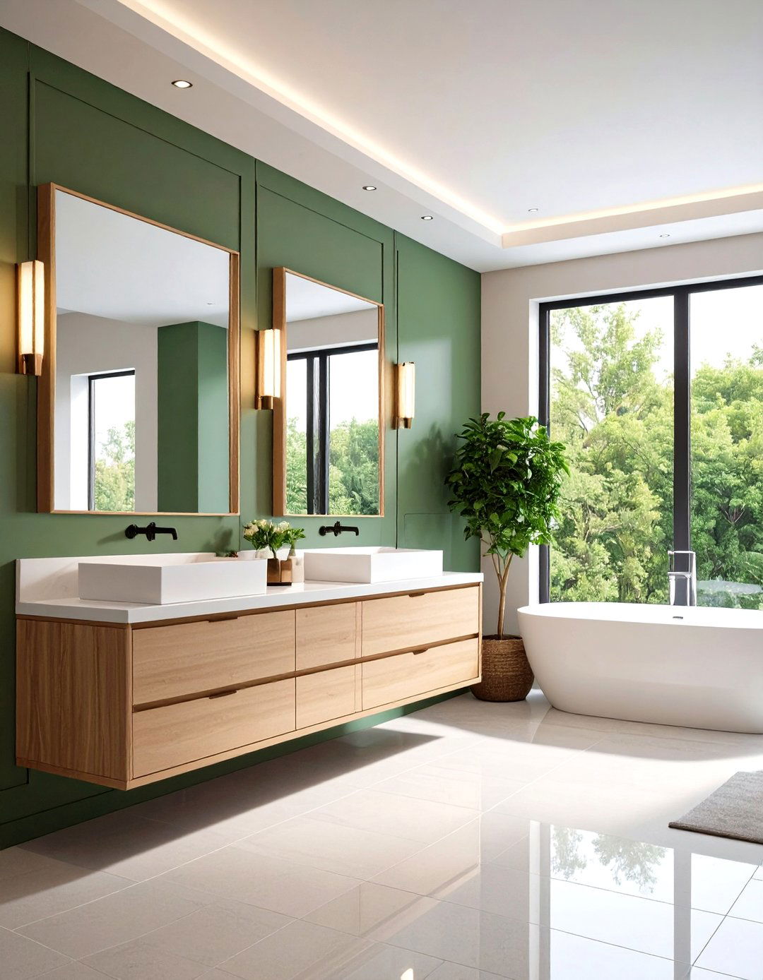 High Gloss Painted Wainscoting for Contemporary Edge - 20 Powder Room Wainscoting Ideas