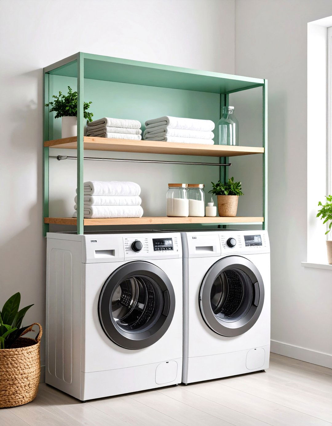 High Laundry Room Floating Shelves Boost Vertical Storage - 20 Floating Shelves Ideas
