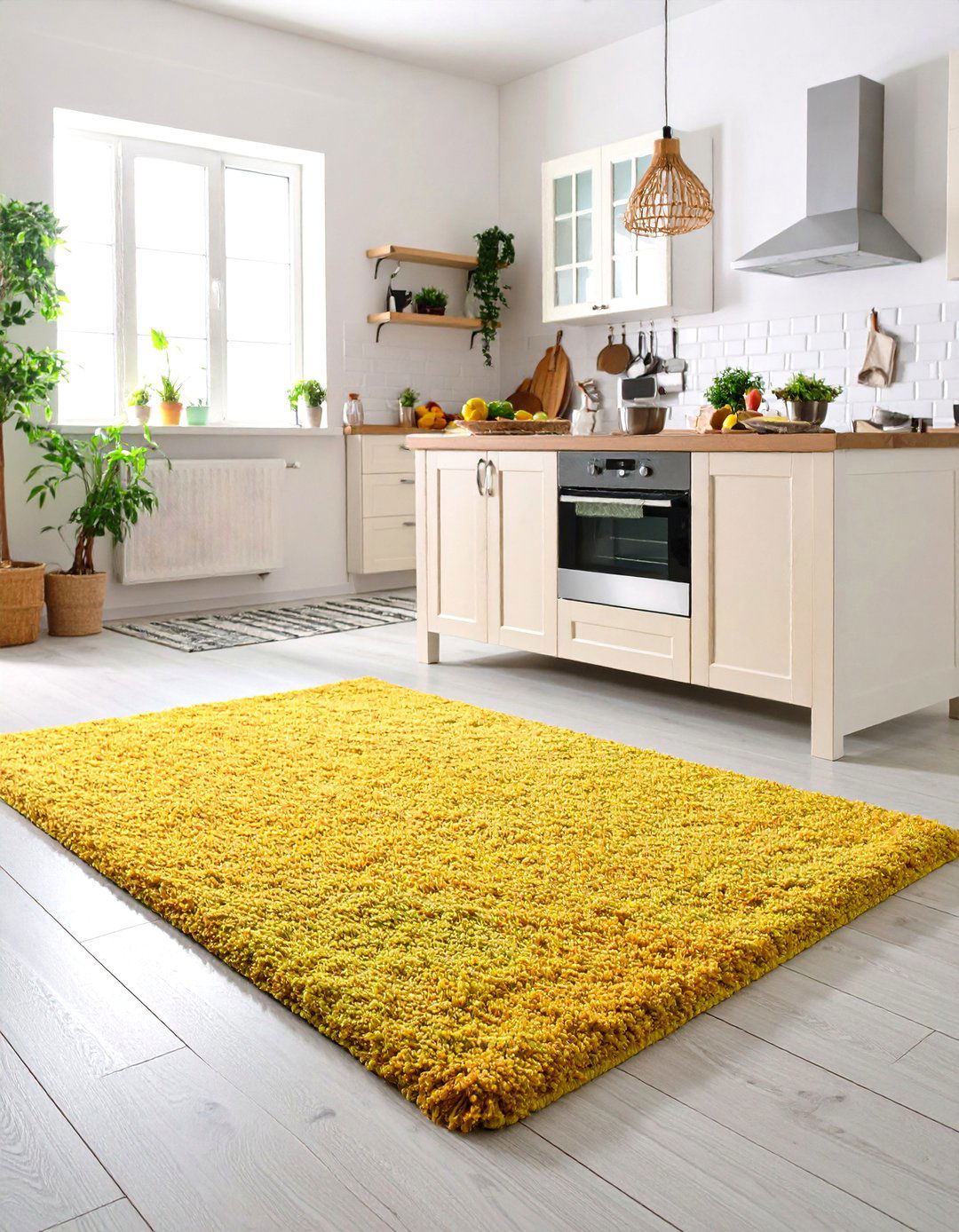 High Pile Shag Kitchen Rug with Comfort Focus - 20 Kitchen Rug Ideas