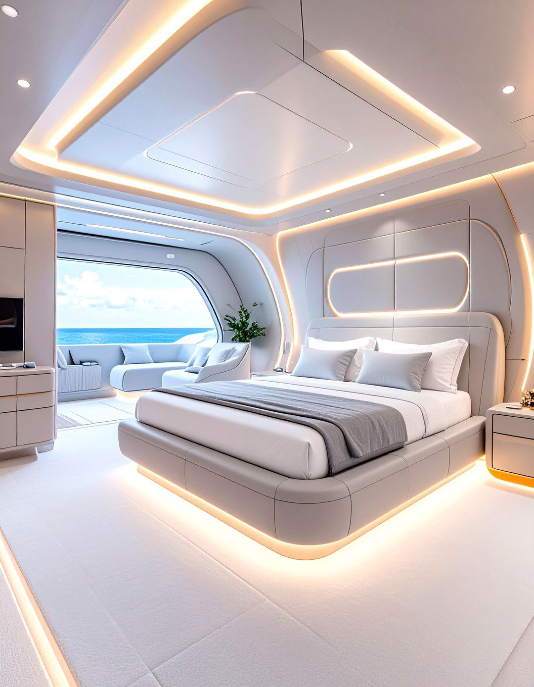High Tech Futuristic Yacht Bedroom - 20 yacht bedroom ideas