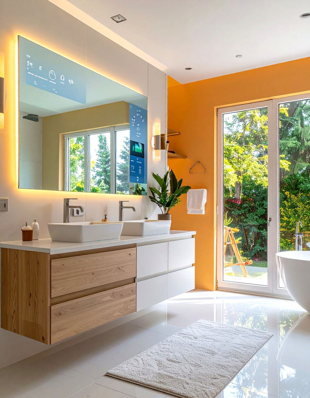 High Tech Mirrors Modernize an Ensuite Bathroom - 20 Ensuite Bathroom Ideas