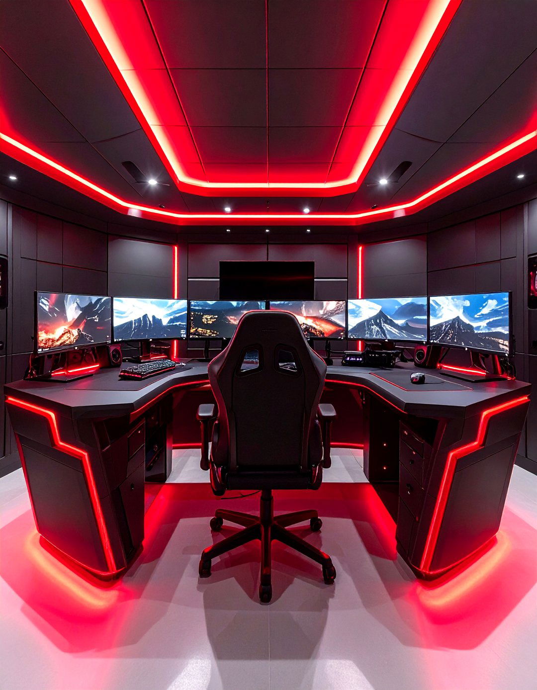 High Tech Red and Black Gaming Setup - 20 Red and Black Gaming Setup Ideas