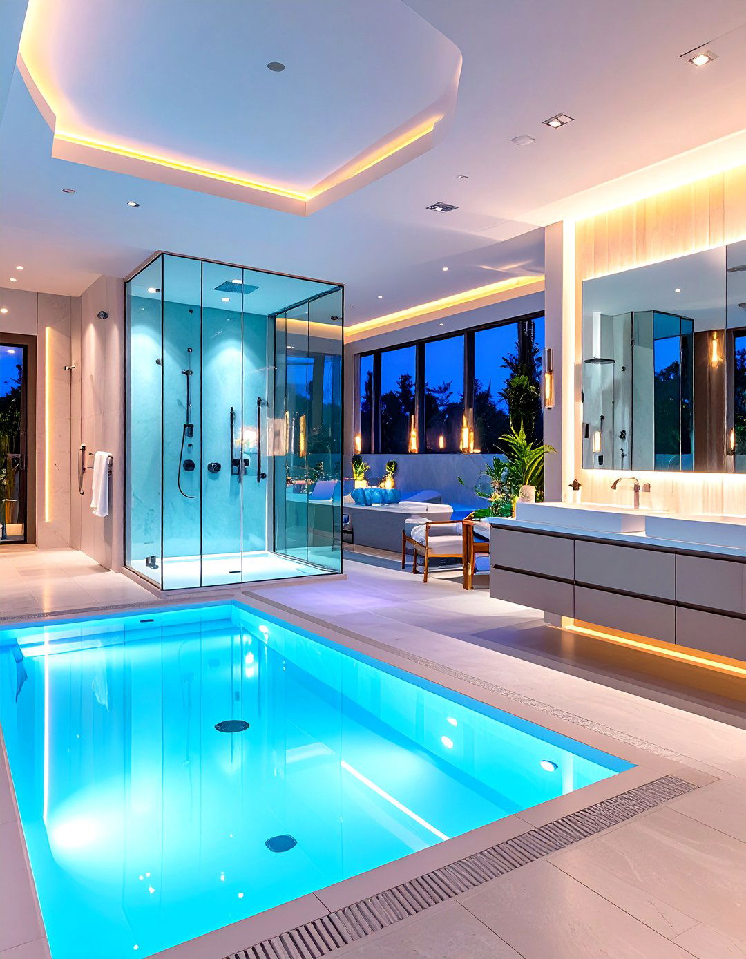 High Tech Smart Pool Bathroom - 20 Pool Bathroom Ideas