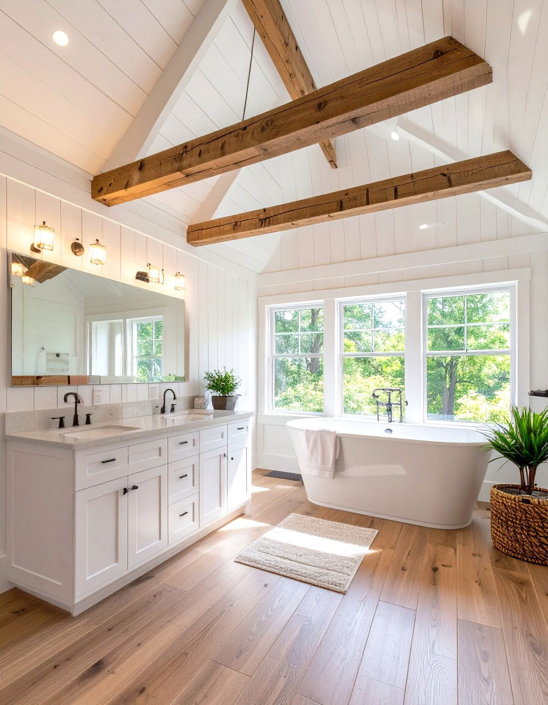 Highlight Architectural Details - 20 Small White Bathroom Ideas
