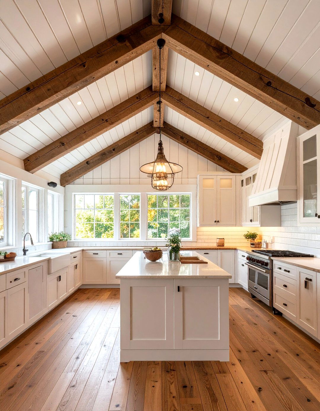 Highlight Exposed Beams for Rustic Charm - 20 Sloped Ceiling Kitchen Ideas