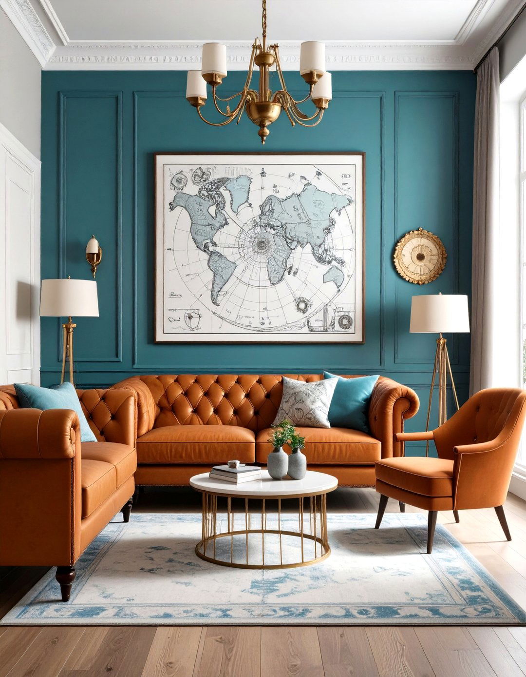 Highlight Mechanical Wall Maps - 20 Steampunk Living Room Ideas