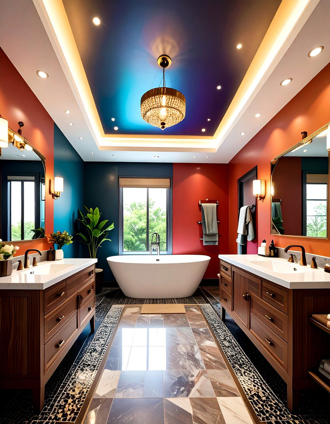 Highlight the Ceiling - 20 Small Powder Room Ideas