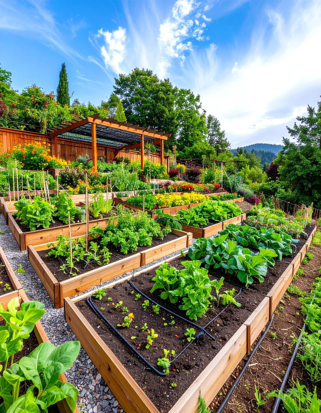 Hillside Vegetable Terraces - 20 Sloped Garden Ideas