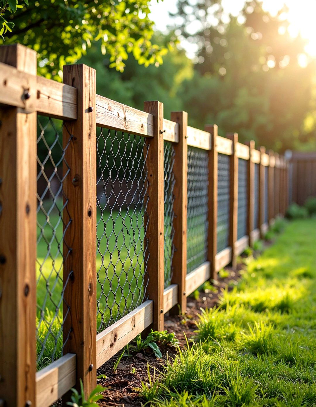 Hog Wire Dog Fence with Rustic Metal Framework - 20 Dog Fence Ideas