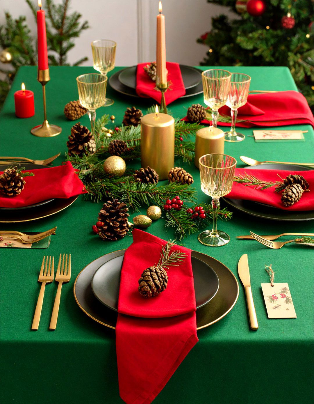 Holiday Festive Tablescape - 20 Tablescape Ideas