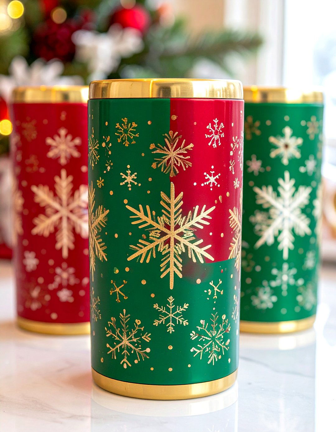 Holiday Wedding Koozie with Seasonal Elements - 20 Wedding Koozie Ideas