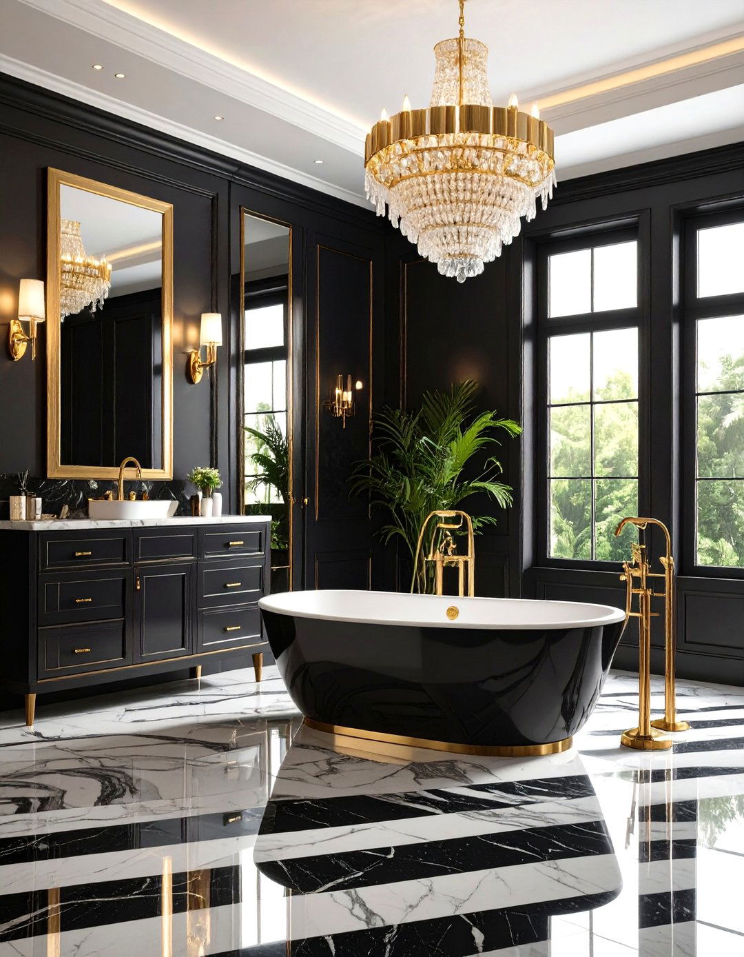 Hollywood Regency Maximalist Bathroom - 20 Maximalist Bathroom Design Ideas