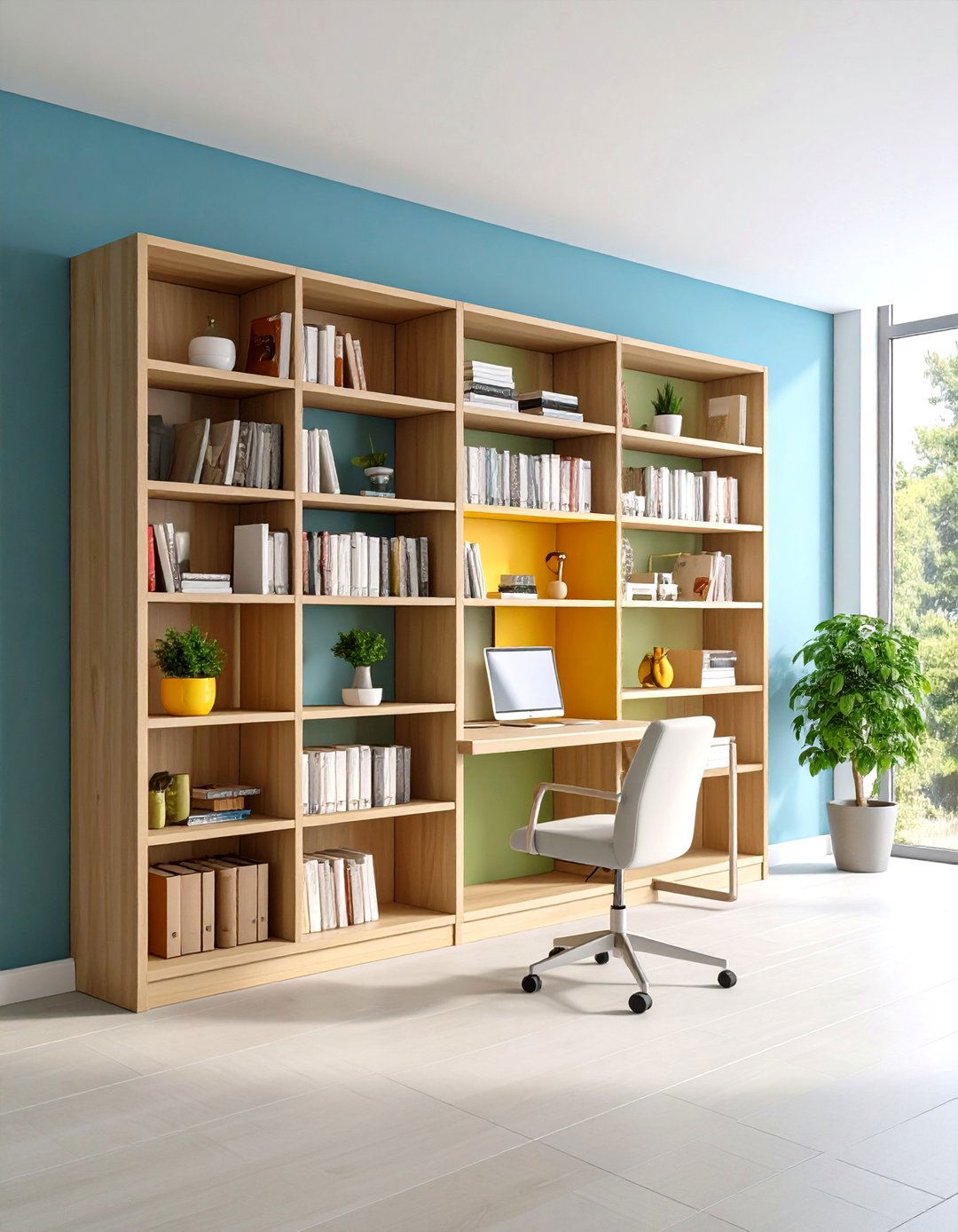 Home Office Built In Bookshelf Niche - 20 Wall Niche Ideas