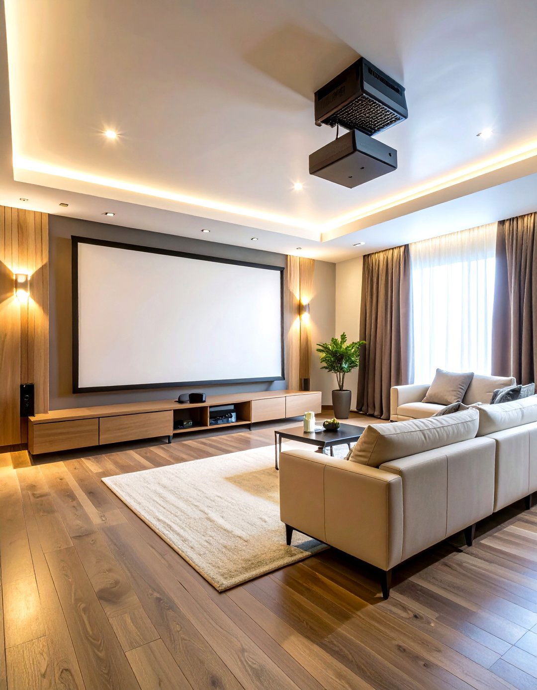 Home Theater Projector and Screen Setup - 20 Home Theater Ideas
