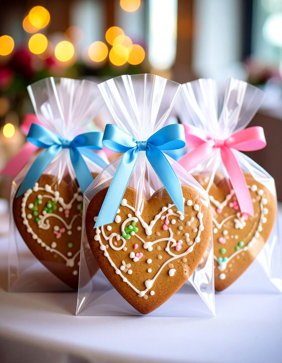 Homemade Cookie Wedding Favors in Clear Bags - 20 Wedding Favors Ideas