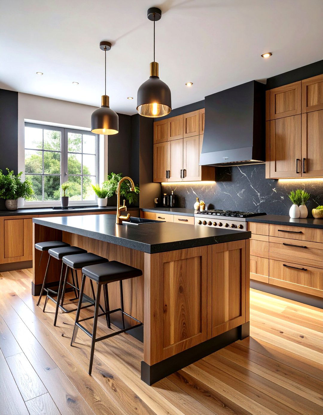 Honed Black Soapstone Countertops Complementing Oak Cabinets - 20 what color countertops go with oak cabinets