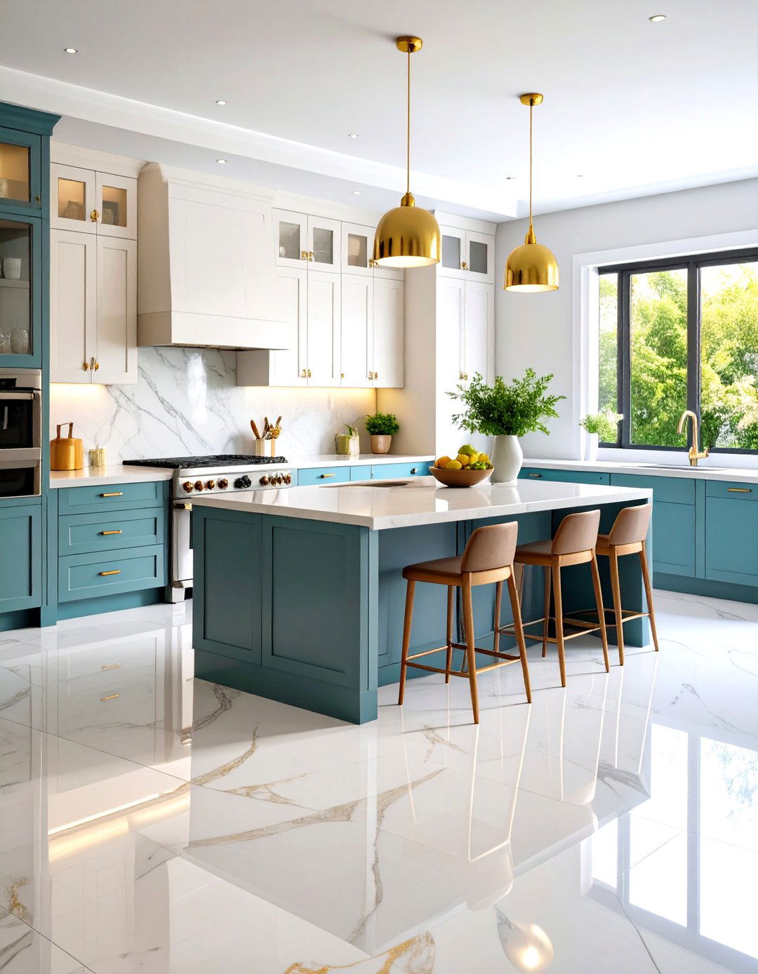 Honed Finish Marble Kitchen Floor - 20 Marble Kitchen Floor Ideas
