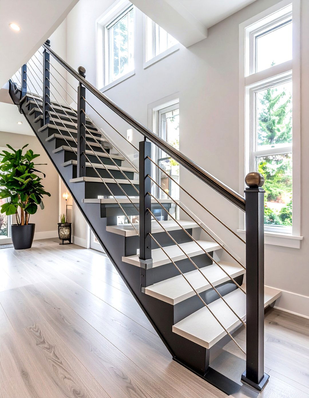 Horizontal Cable Stair Railing System - 20 Stair Railing Ideas