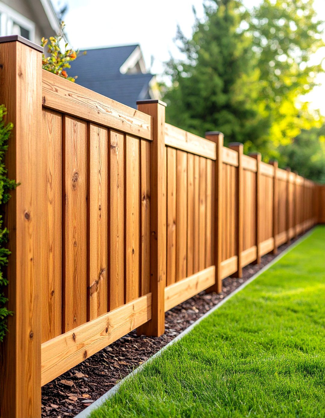 Horizontal Cedar Privacy Fence - 20 Privacy Fence Ideas