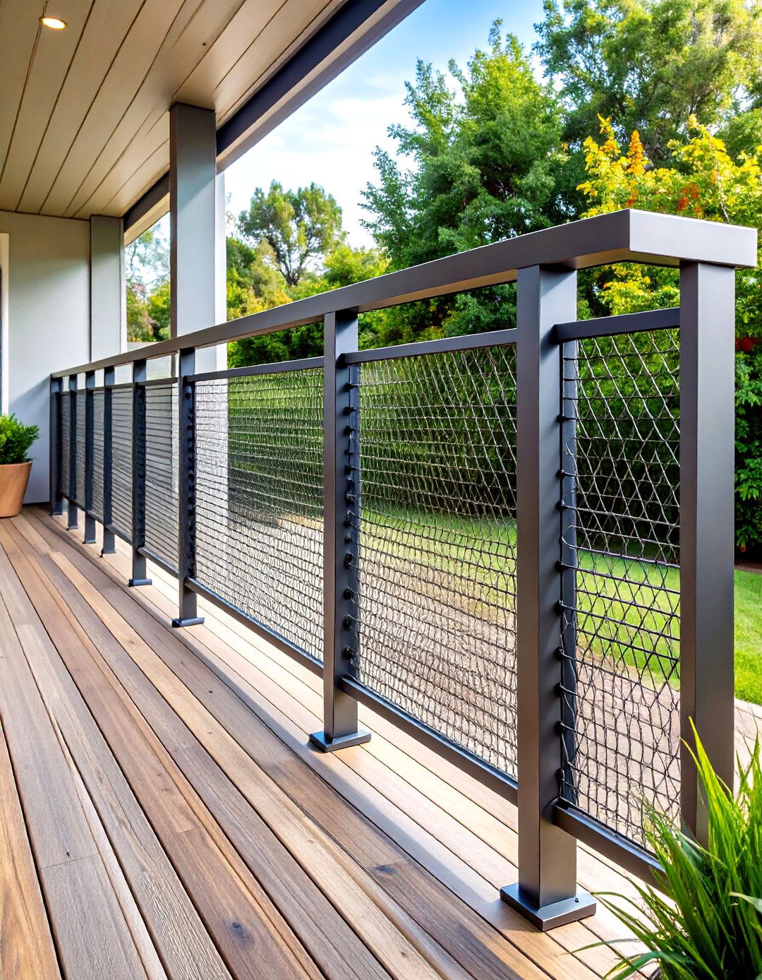 Horizontal Hog Wire Deck Railing - 20 Hog Wire Deck Railing Ideas