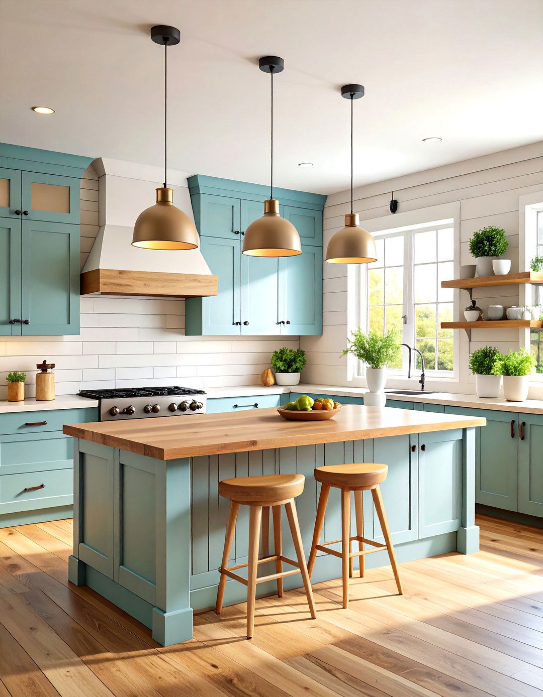 Horizontal Shiplap Rustic Backsplash - 20 Rustic Backsplash Ideas