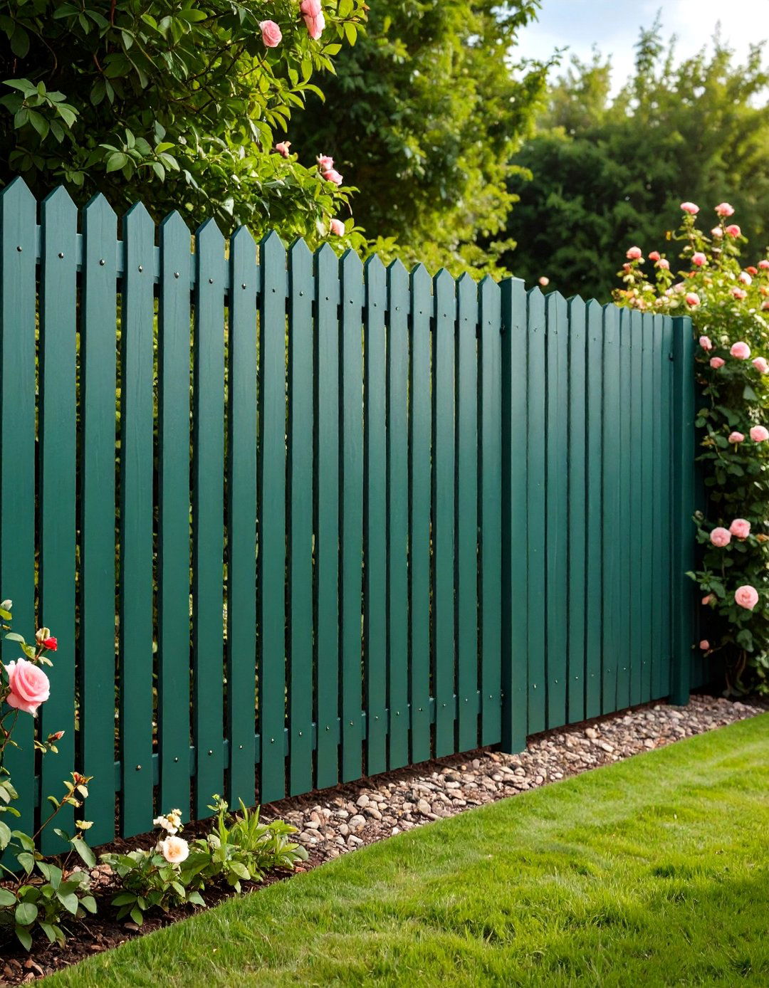 Horizontal Slatted Fence - 20 Sage Green Garden Fence Ideas