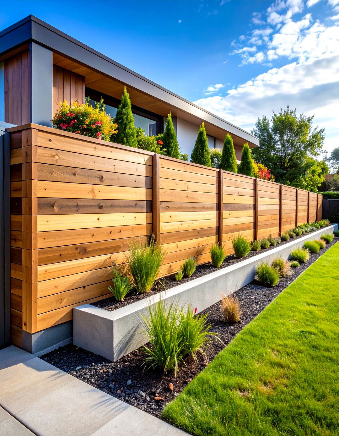 Horizontal Timber Wood Retaining Wall - 20 Wood Retaining Wall Ideas