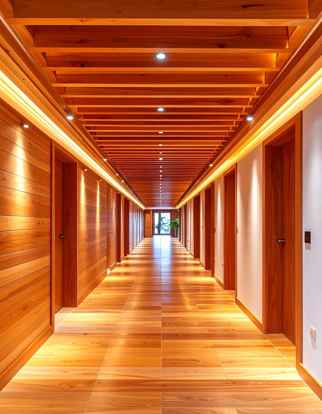 Horizontal Wood Slat Ceiling for Wider Rooms - 20 Wood Slat Ceiling Ideas