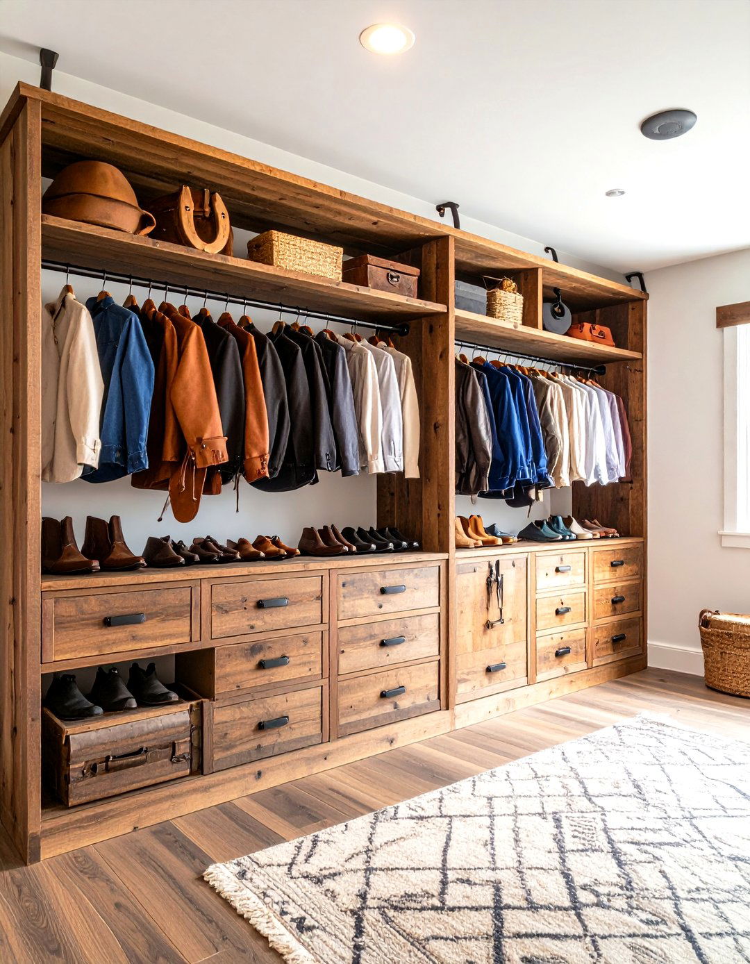 Horseshoe Hardware Rustic Closet - 20 Rustic Closet Ideas