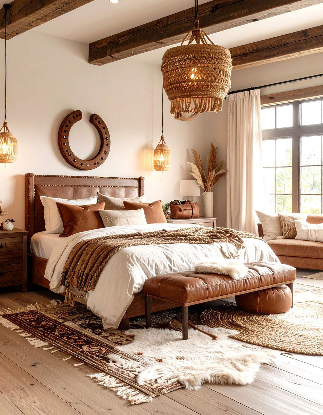 Horseshoe and Rope Western Bedroom - 20 Western Bedroom Ideas