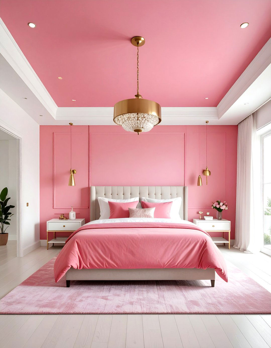 Hot Pink Bedroom Ceiling Surprise - 20 Hot Pink Bedroom Ideas