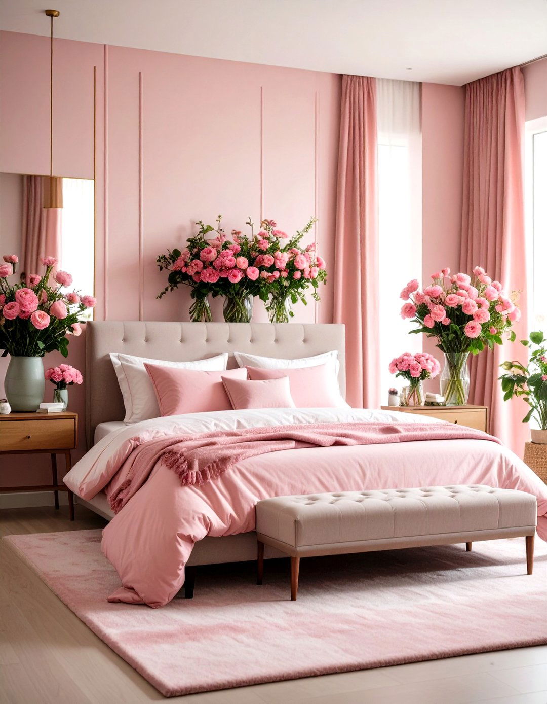 Hot Pink Bedroom Floral Arrangements - 20 Hot Pink Bedroom Ideas