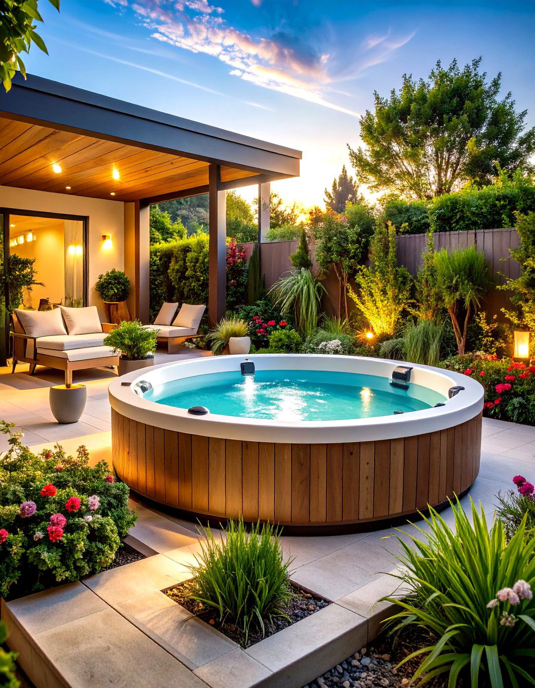 Hot Tub Container Garden Design - 20 Hot Tub Landscaping Ideas