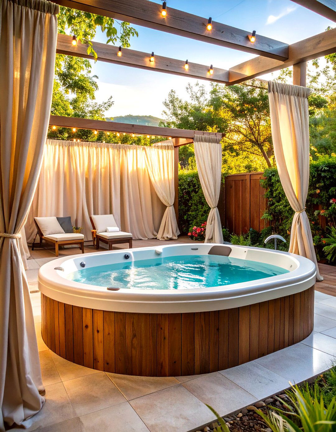 Hot Tub Curtain Privacy Solutions - 20 Hot Tub Decor Ideas