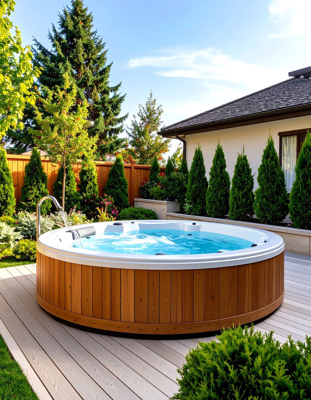 Hot Tub Evergreen Border Landscaping - 20 Hot Tub Landscaping Ideas