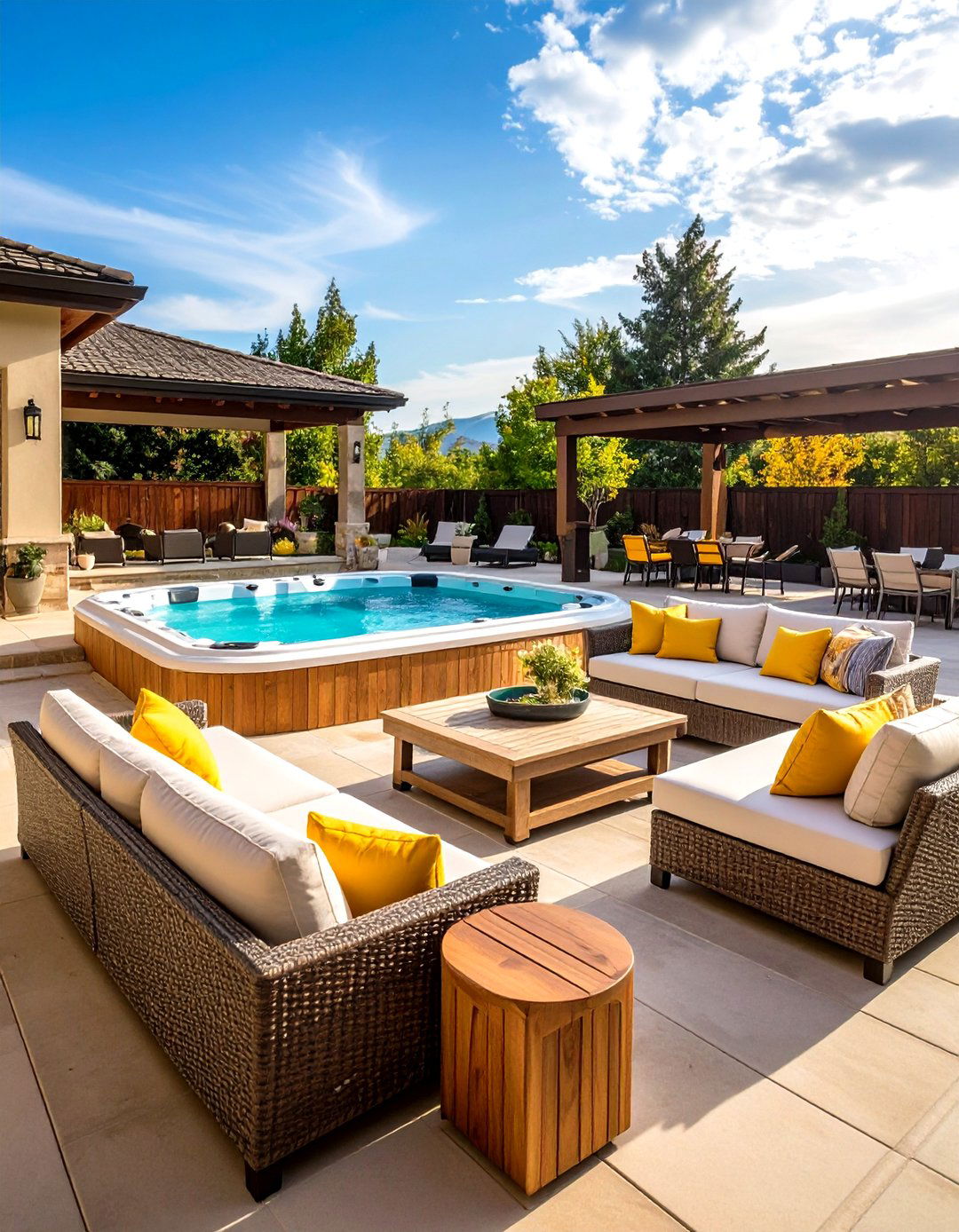 Hot Tub Outdoor Furniture Arrangement - 20 Hot Tub Decor Ideas