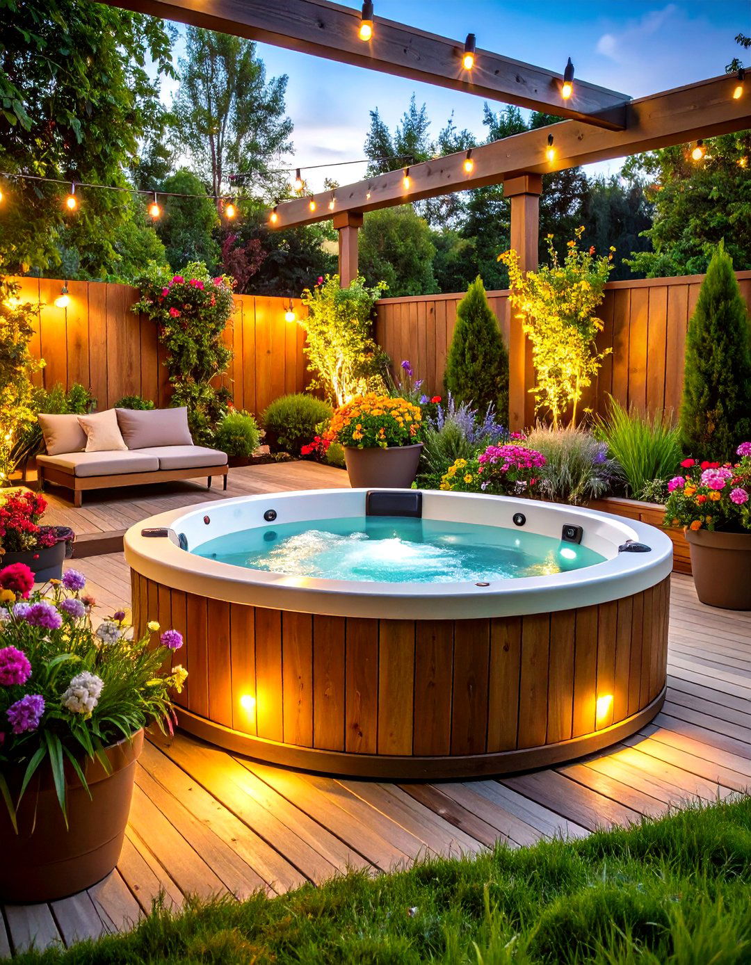 Hot Tub Planters and Garden Integration - 20 Hot Tub Decor Ideas