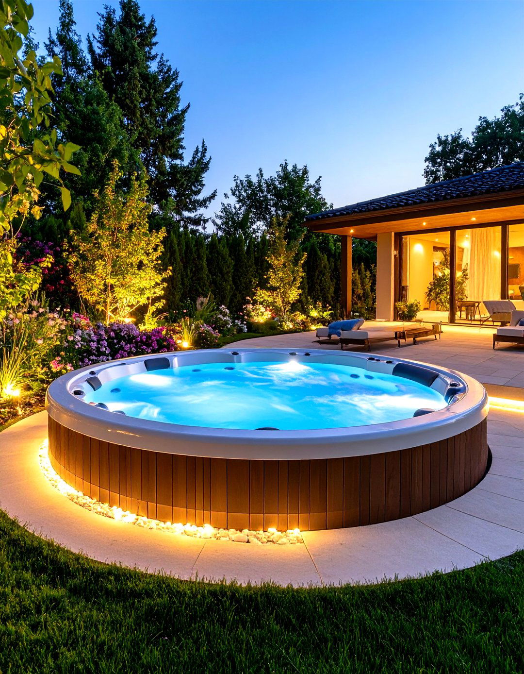 Hot Tub Sunken Design Integration - 20 Hot Tub Landscaping Ideas