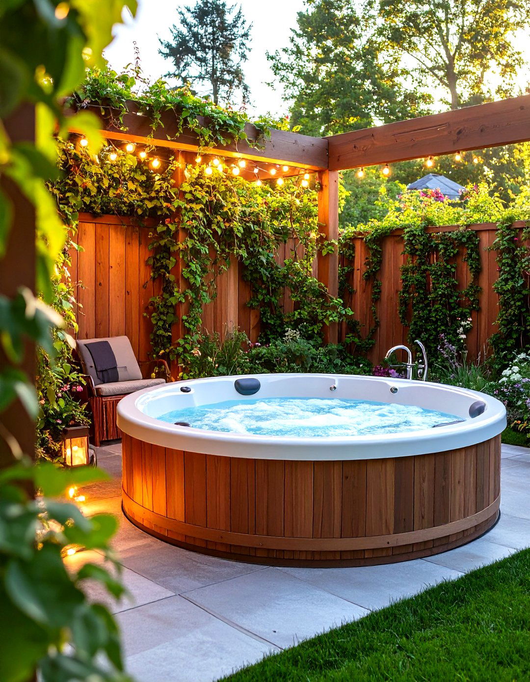Hot Tub Trellis Plant Privacy Screen - 20 Hot Tub Decor Ideas
