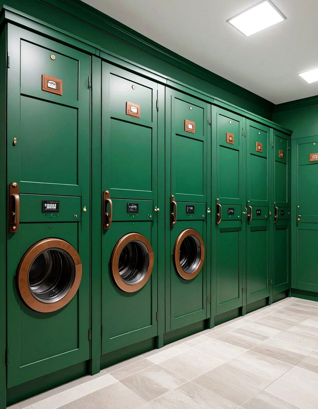 Hunter Green Lockers Grant Every Family Member Space - 20 Green Laundry Room Ideas