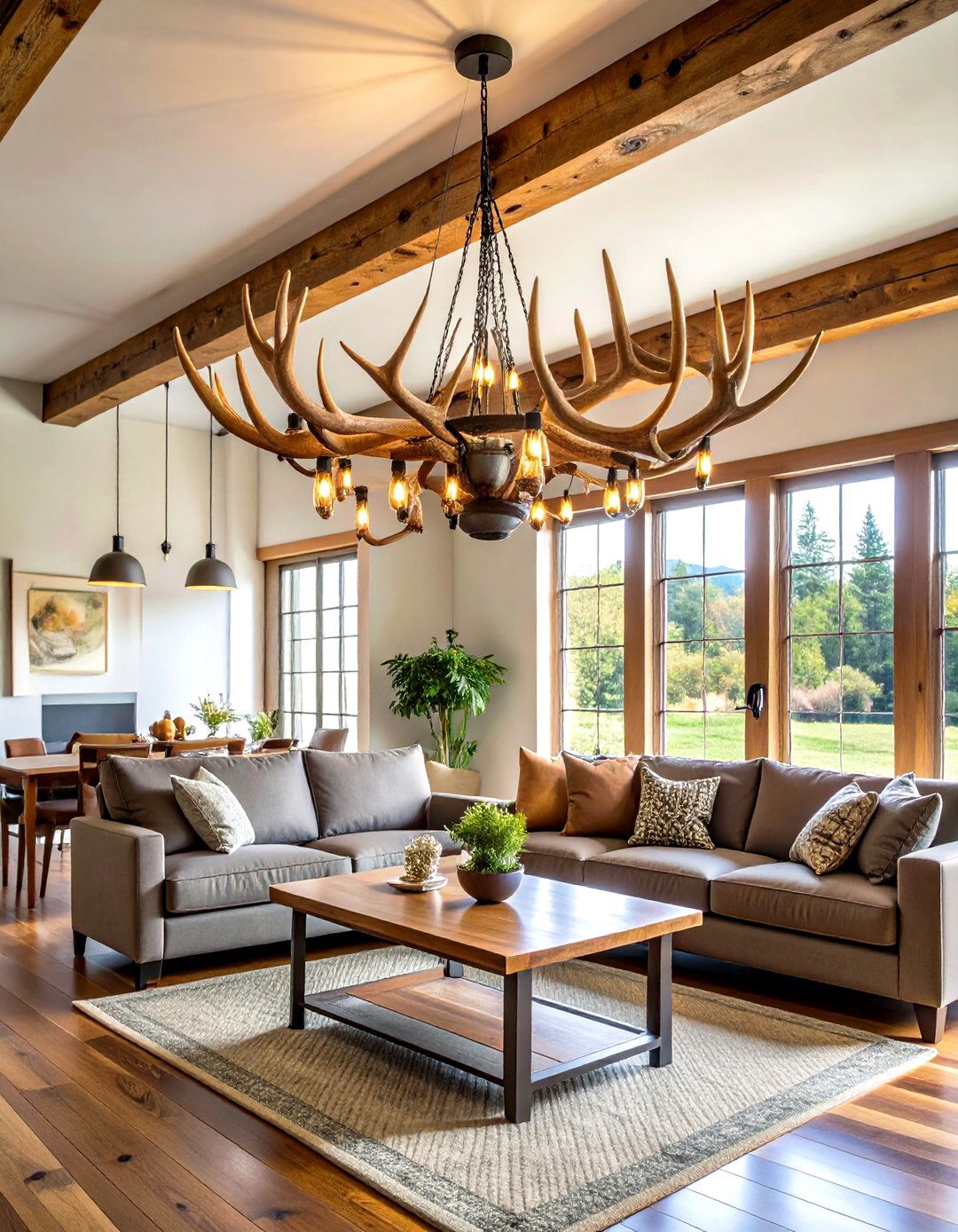 Hunting Man Cave Antler Chandelier Lighting - 20 Hunting Man Cave Ideas