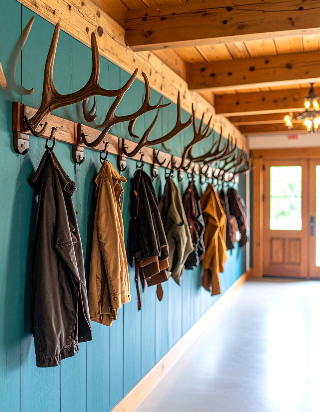 Hunting Man Cave Antler Hook and Hanger System - 20 Hunting Man Cave Ideas