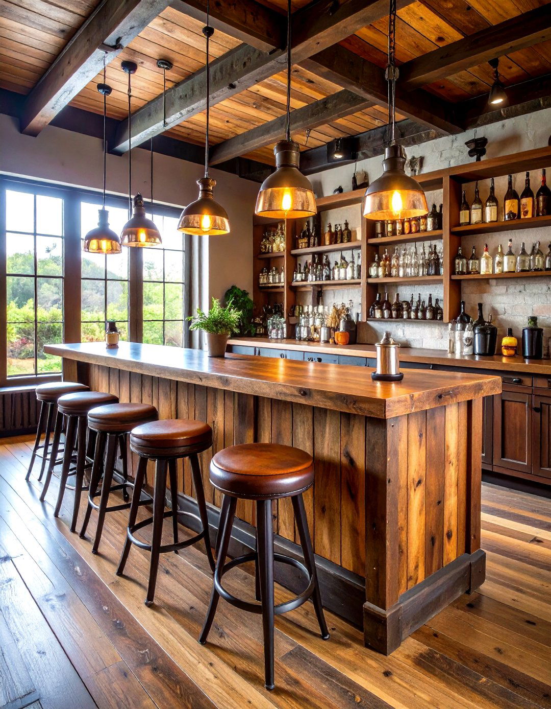 Hunting Man Cave Rustic Bar Area Design - 20 Hunting Man Cave Ideas