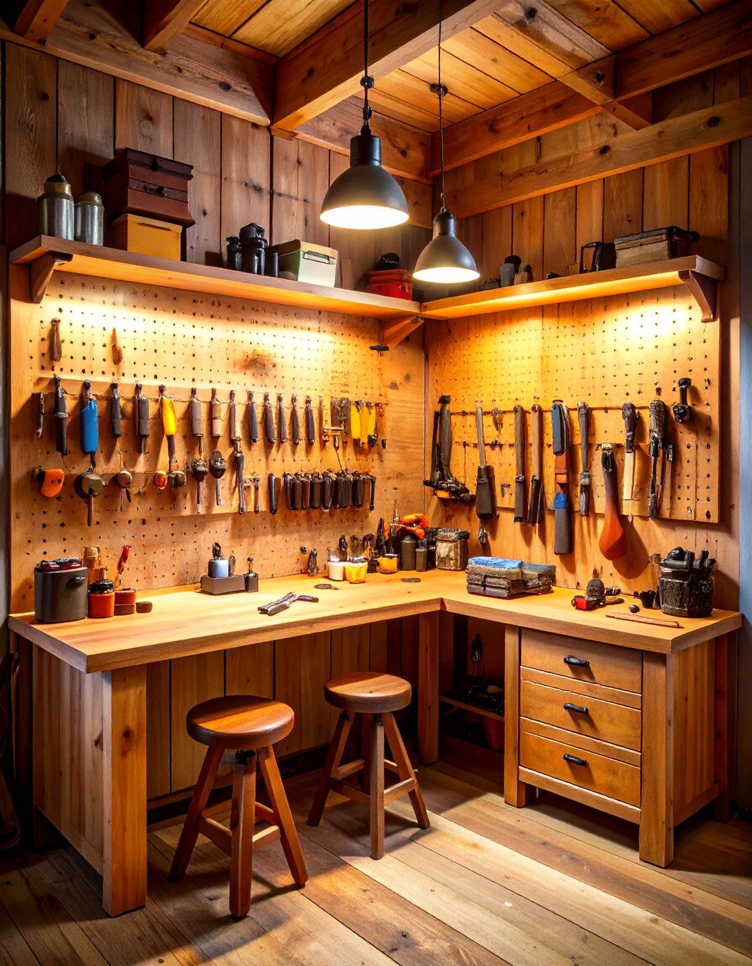 Hunting Man Cave Workbench for Gun Cleaning - 20 Hunting Man Cave Ideas