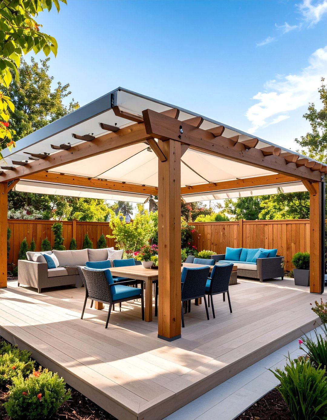 Hybrid Pergola Shade and Privacy System - 20 Pergola Shade Ideas