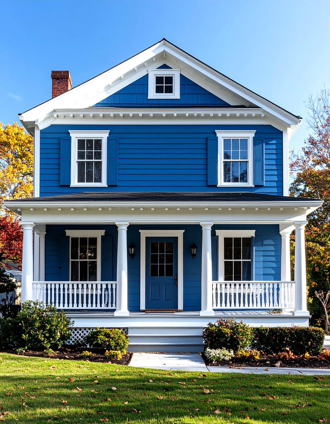 Iconic Design Tradition - 20 Blue House Siding With White Trim