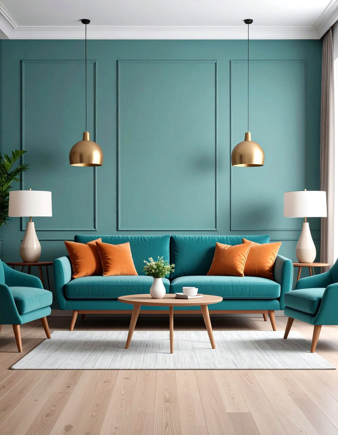 Identical Side Tables - 20 Symmetrical Living Room Ideas