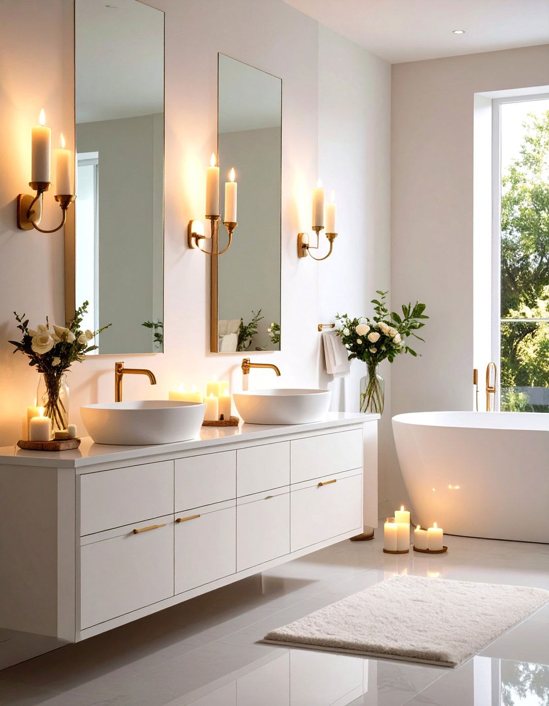 Illuminate with Candle Style Wall Sconces - 20 Gothic Bathroom Ideas