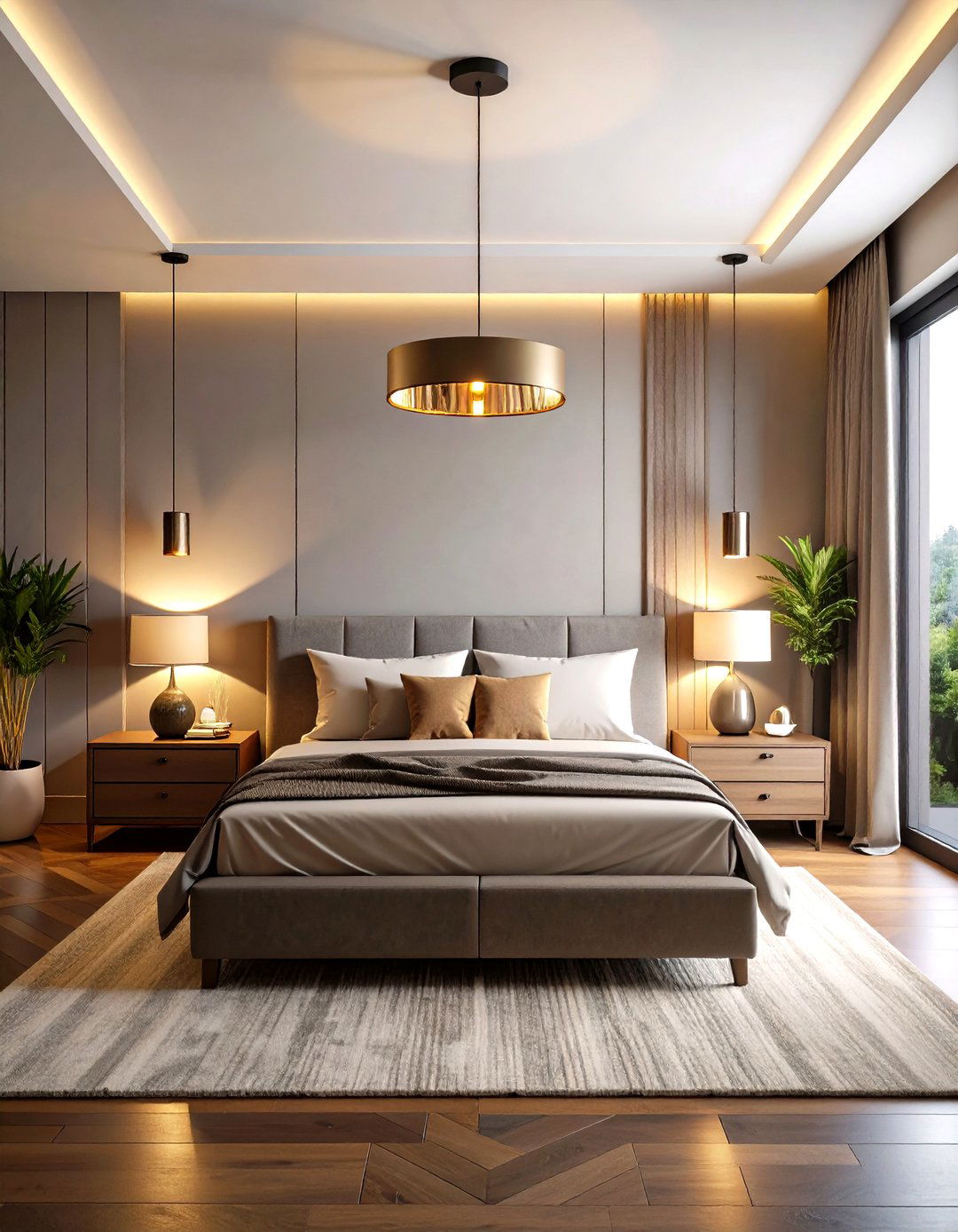 Illuminate with Sculptural Accent Lighting - 20 Dark Bedroom Ideas