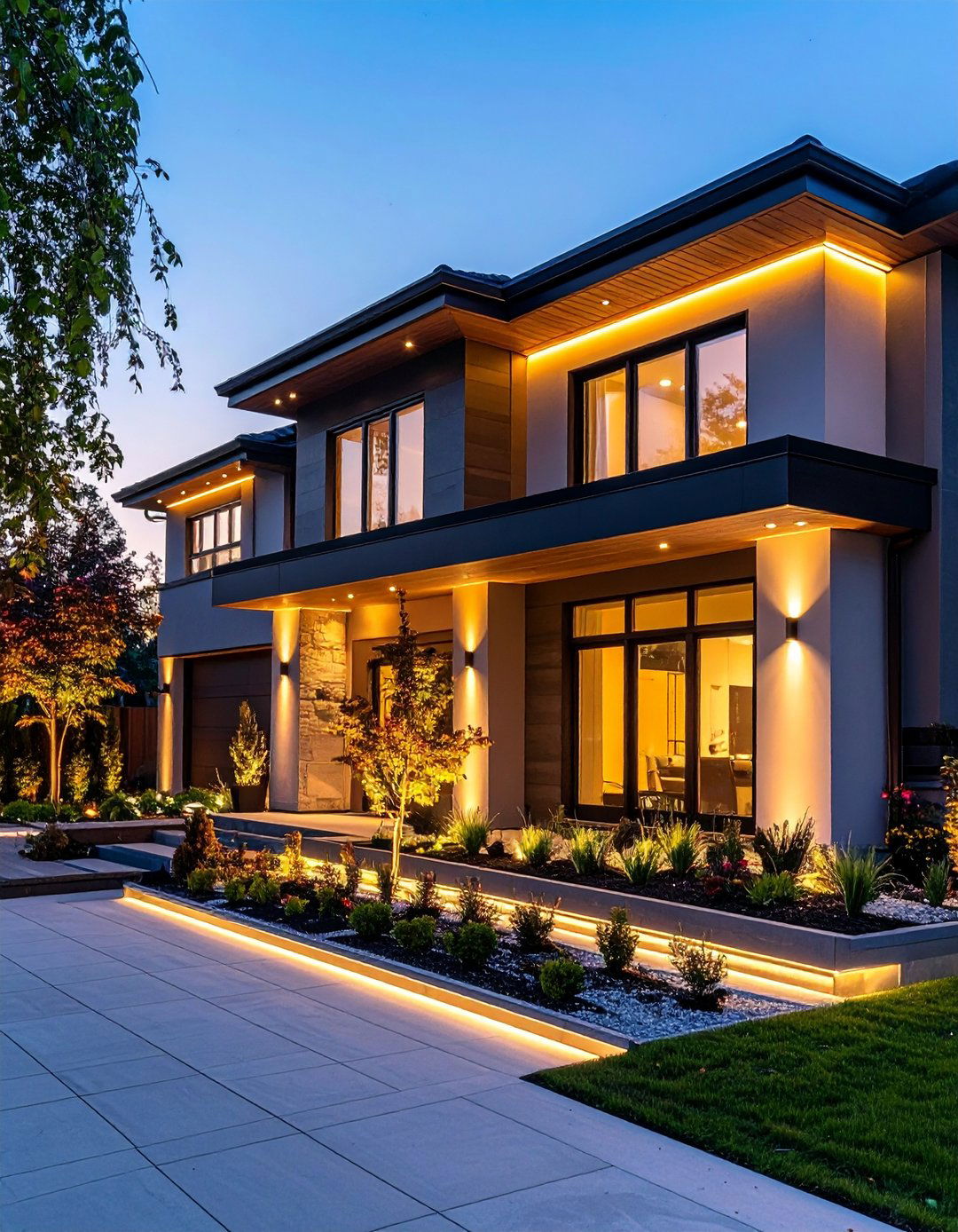 Illuminated Wainscoting with Integrated LED Strips - 20 Exterior Wainscoting Ideas